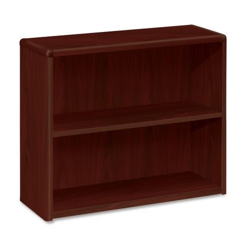 10700 series wood bookcase, two-shelf, 36w x 13-1/8d x 29-5/8h, mahogany for sale