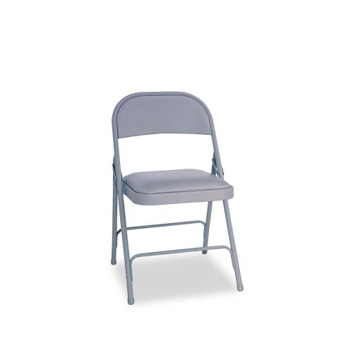 Alera steel folding chair w/padded seat gray 4 pack new for sale