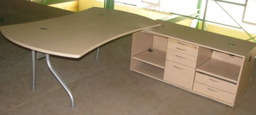 Schreibtisch ahorn 1,8m mit sideboard inkl standcontainer for sale