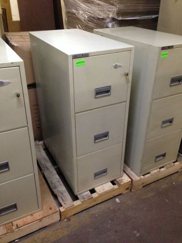 3 drawer letter size fire-proof file cabinet by schwab 5000 w/lock &amp; key for sale