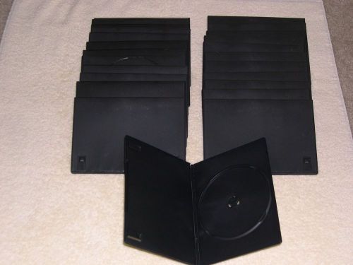 25 SLIM Black Single DVD CD Cases 7MM plastic covers games blu-ray