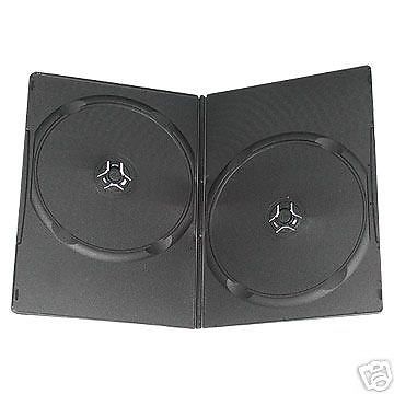 200 Black Double Slim DVD CD Disc Storage Cases Movie Game Holder Box Free Ship