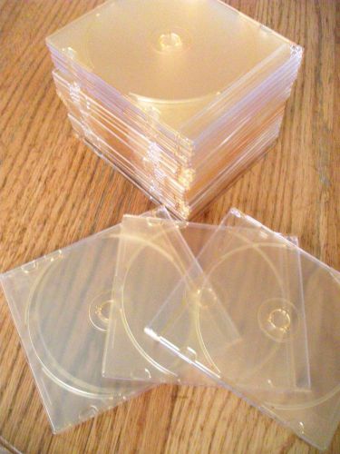 25 SLIM-LINE JEWEL CD/DVD CASES (CLEAR WITH ORANGE TINT)