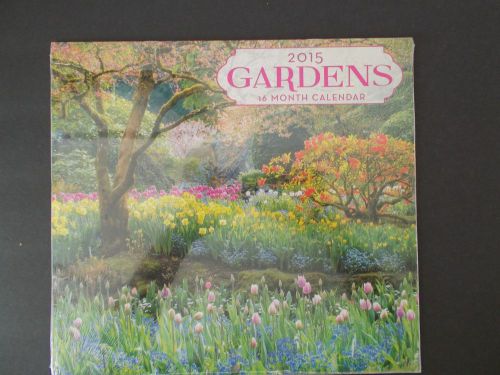 2015 16 Month &#034;Gardens&#034; 11&#034;x 12&#034; Closed Wall Calendar NEW &amp; SEALED