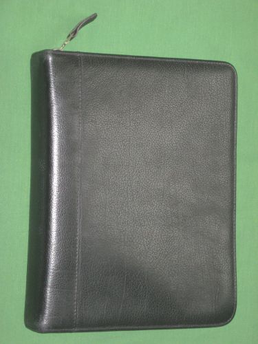 CLASSIC ~1.5&#034;~ TOP-GRAIN LEATHER Franklin Covey Planner ZIPPER Binder ORGANIZER