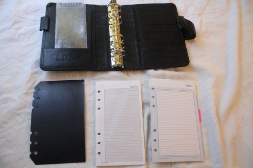 Compact Franklin Covey Open  Planner Black  Full Grain Nappa Leather 6 Rings