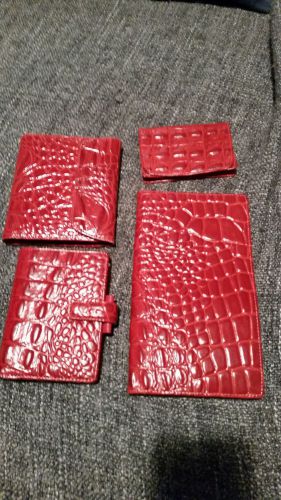 Filofax Amazona red leather MINI binder and accessories