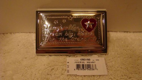 $24 brighton &#039;joyful heart&#039;  silver business card holder   new w/tags for sale