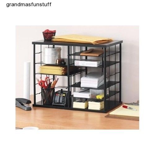 Desk organizer office desktop tray file metal wood paper holder sorter storage for sale