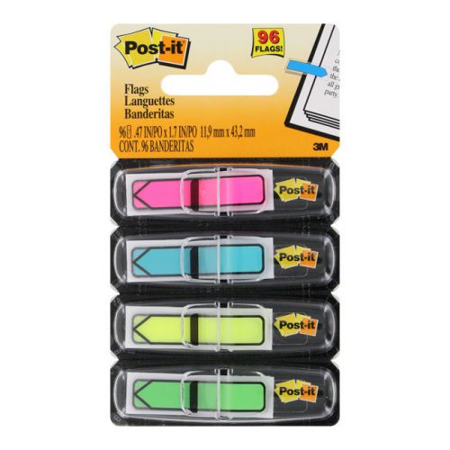 Post-it Flags Arrow 1/2&#034; Flags, Four Assorted Colors, 3 Packs of 96