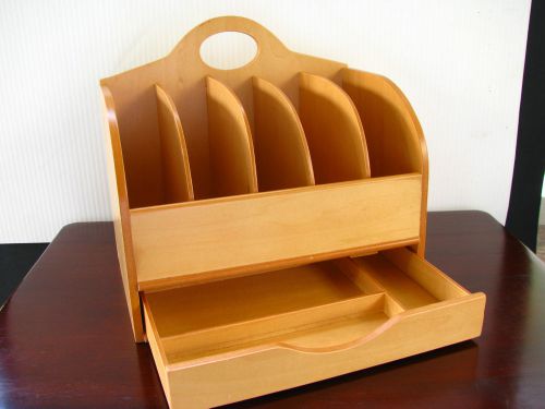 Bill, Letter Organizer with Drawer. 9 inches wide. 9 inches tall.
