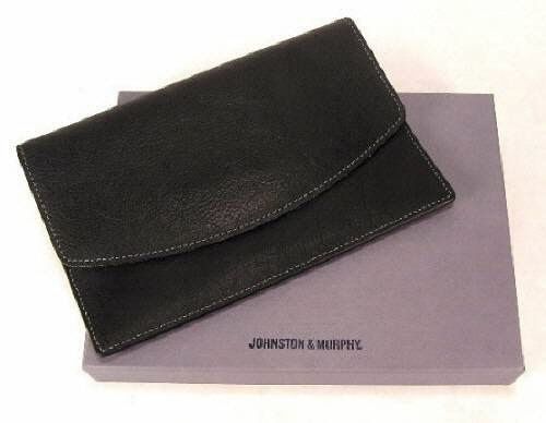 Johnston &amp; Murphy Black Leather Photo Sleeve NEW!!