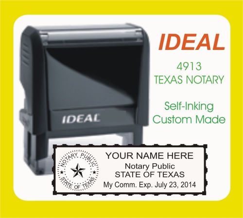 Custom Official NOTARY PUBLIC TEXAS Self Inking Rubber Stamp 4913 black