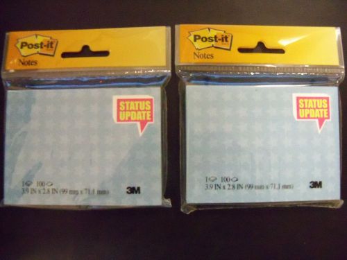 Post-it Notes, 3.9 x 2.8 -inches, Blue - STATUS UPDATE - 2 packs/200 total *NEW