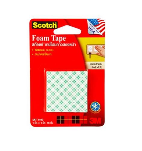 Scotch 3M CLEAR MOUNTING TAPE CAT 110D SQUARES DOUBLE SIDED ADHESIVE PERMANENT