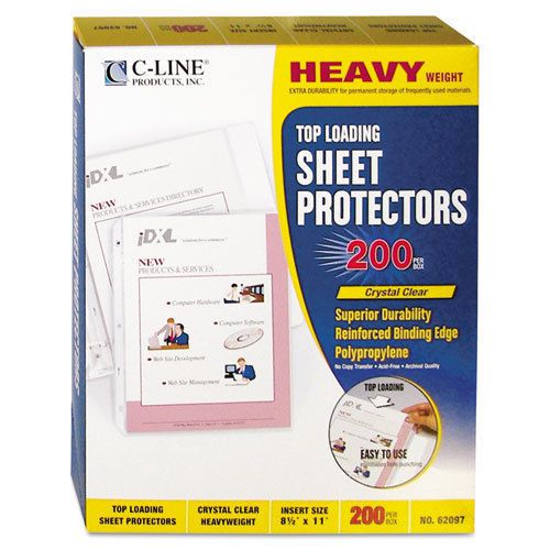 Heavyweight Polypropylene Sheet Protector, Clear, 11 x 8 1/2, 200/BX