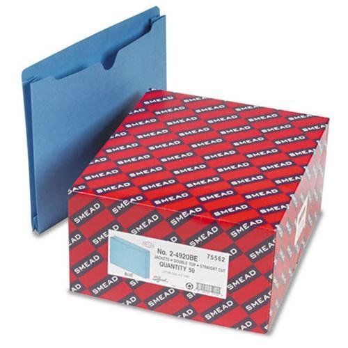 Smead 75562 blue colored file jackets - letter - 8.50&#034; width x 11&#034; length sheet for sale