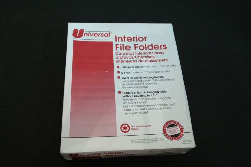 Universal Interior Letter File Folders - Manila - 1/3 cut - 100 Count