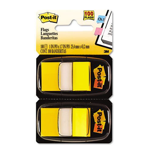 Post-It Marking Flags in Dispensers, Yellow, 600 Flags/Box, MMM680YW12, 2 Packs