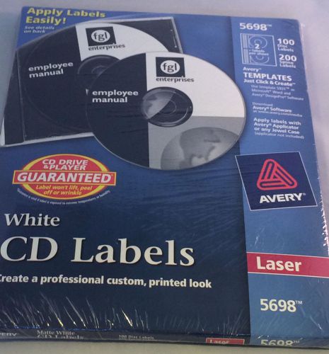 Avery CD/DVD Labels - AVE5698 laser easy application templates click &amp; create
