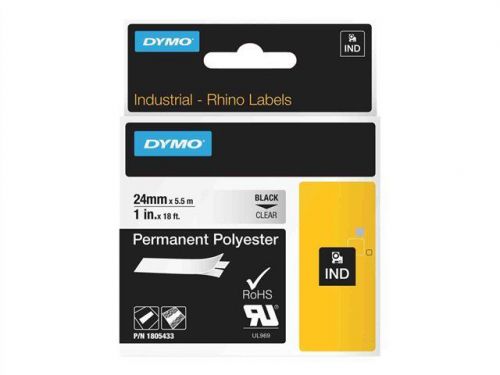 DYMO Rhino Permanent Polyester - Permanent adhesive polyester tape - bla 1805433