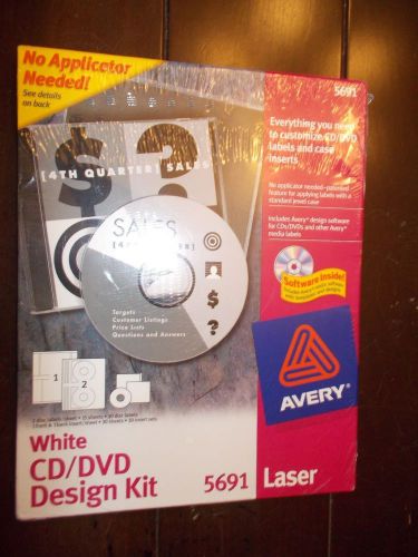 Avery 5691-CD DVD Design Kit Labels-White-NEW!