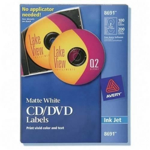 Avery CD Labels - 100 Disc labels &amp; 200 Spine labels (8691)