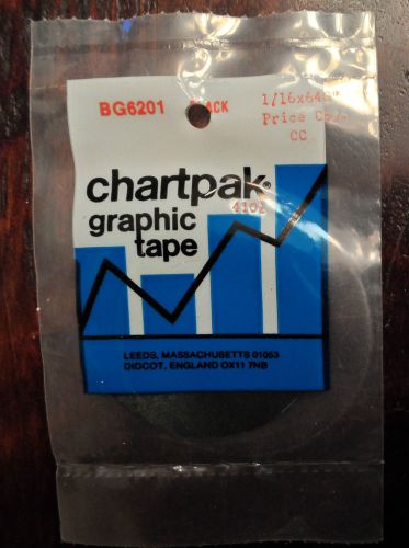 Chartpak BG6201 Graphic Tape 1/16&#034; x 648&#034; BLACK sealed new