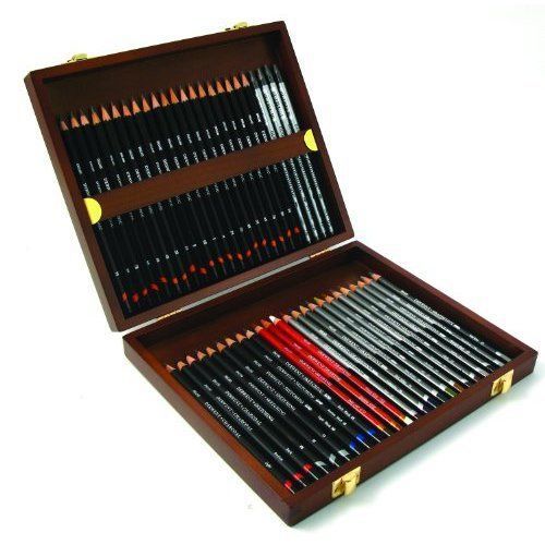 Derwent Sketching Wooden Box Set of 48 Mixed Media Pencils