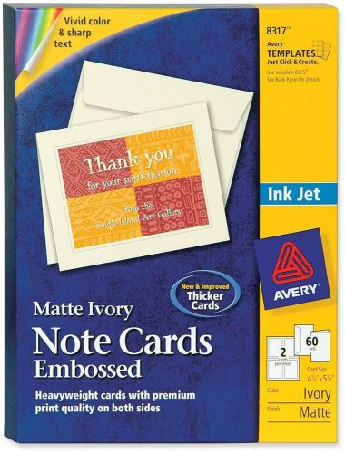 Ink Jet Embossed Note Cards 4 1/4 X 5 1/2-ivory Cards Envelopes/box 8317