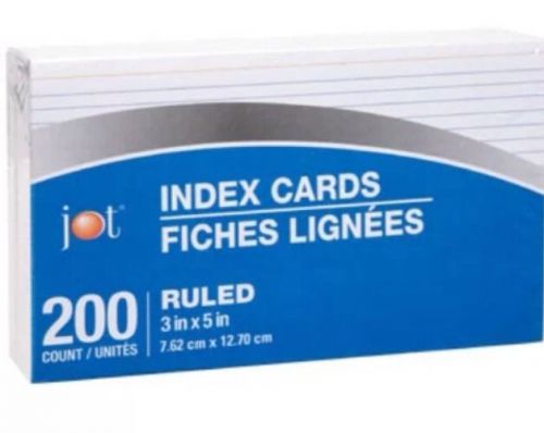 200 sheet 3 x 5&#034; white ruled index cards brand new free shipping for sale