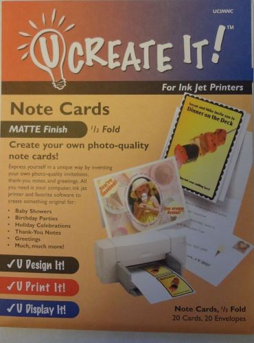 INVENT IT! Matte Finish 1/2 Fold Greeting Cards For Ink Jet Printers - NEW