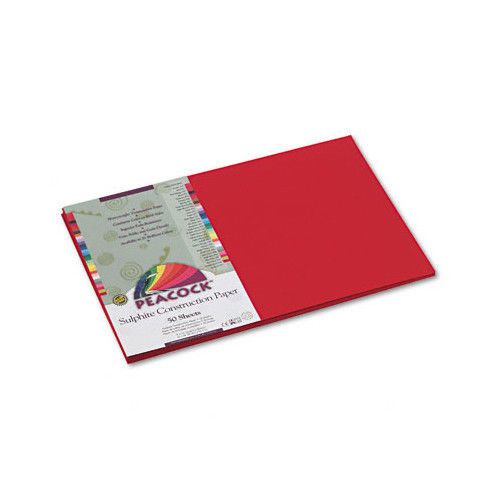 Pacon Corporation Peacock Sulphite Construction Paper, 12 x 18 Holiday Red