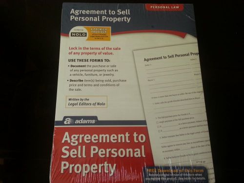 Adams Personal Law Products - AGREEMENT TO SELL PERSONAL PROPERTY-  LF115