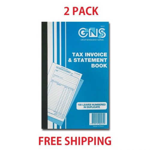 2 X INVOICE AND STATEMENT  BOOK GNS 572 DUPLICATE 8X5 100PAGES (00572)