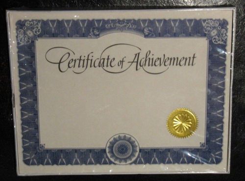Blank Certificate of Achievement  pkg of 25 with Gold seal