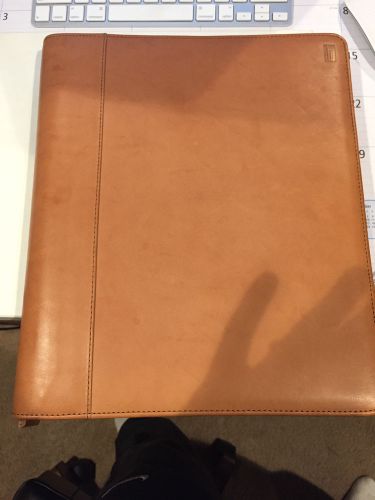 Hartmann belting leather tan brown 3 ring zip binder writing pad for sale