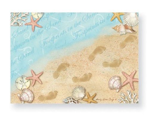 Footprints in the Sand: 12 Note / Thank You Cards &amp; 12 Envelopes - 3.75&#034; X 5.25&#034;