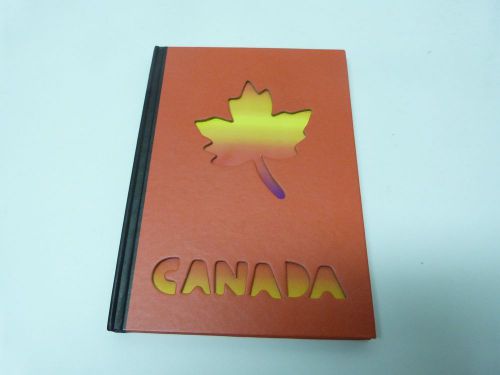 Red Canada maple leaf cut out notebook hard cover note pad diary memo lined 5x7&#034;