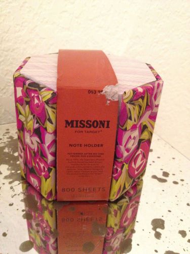 NWT Missoni for Target Octagon-Shaped Note Holder 800 Sheets Passione Zig Zag