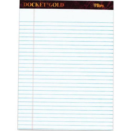 TOPS Docket Gold Pad 8-1/2 Inches  x 11-3/4 Inches White Writing Notebook Paper