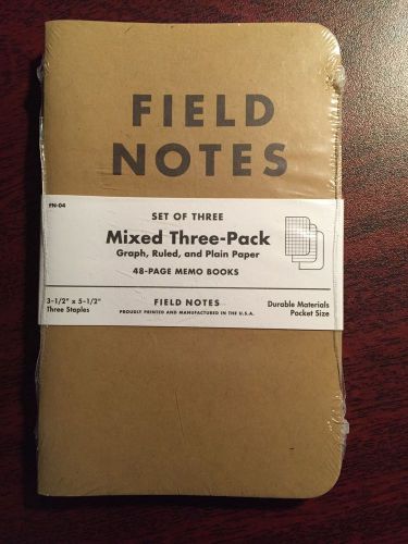 Field Notes Brand Kraft Brown Set If Three Mixed 3 Pack Of Memo Books
