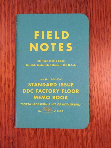 Field Notes DDC Factory Floor Sorta Jade Memo Book
