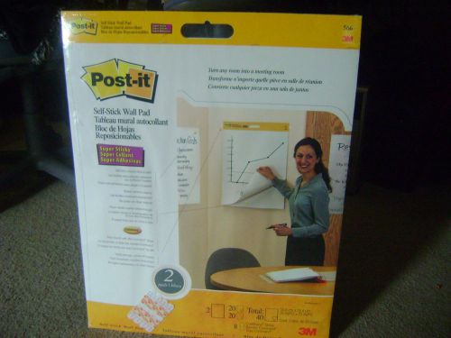 Post-it Self-stick Wall Pad - 20 Sheet - 20&#034; X 23&#034; - 2 / Pack - White (mmm566)