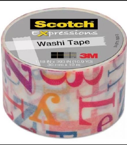 Scotch Expressions Washi Tape, 1.18&#034; X 393&#034;, Alphabet Soup