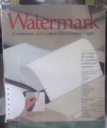 250 sheets Southworth Watermark Printer Paper 25% Cotton 8.5 x 11 White 20lb