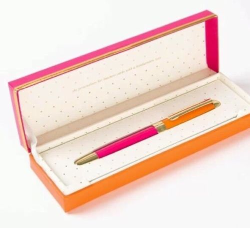 Kate spade ball point black ink pen pink / orange - oprah&#039;s favorite things 2014 for sale