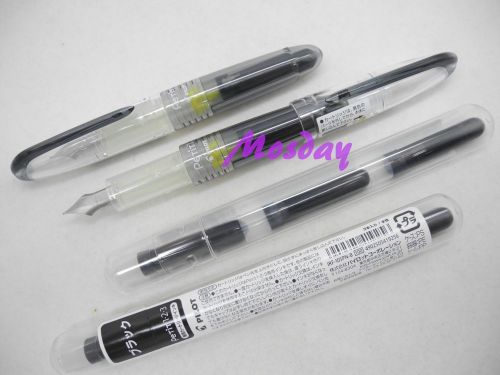 2Pcs Pilot Petit1 SNP-20F Mini Fine Nib Fountain Pen+ 6 Cartridges, BLACK