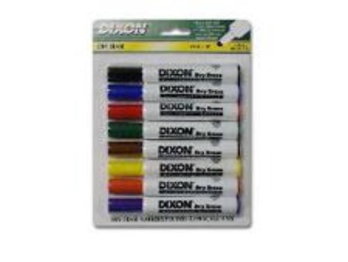 Dixon Ticonderoga Dry Erase Marker Wedge Tip 8 Pack Assorted
