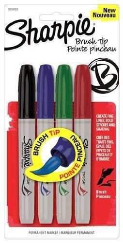 Sharpie brush tip permanent markers - brush marker point style - (san1810701) for sale